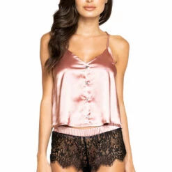 Roma Costume Lingerie Elegant Satin And Lace Pajama Set