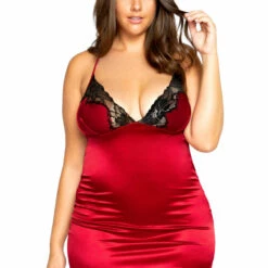 Roma Costume Plus Size Soft Satin Chemise With Lace Detail 5 Roma Costume Plus Size Soft Satin Chemise With Lace Detail