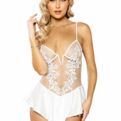 Roma Costume Floral Lace Applique Babydoll Lingerie