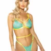 Roma Costume Lingerie Strappy Neon Bra And Panty Set
