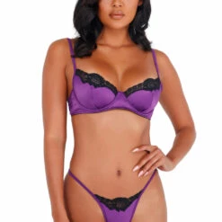 Roma Costume Lace And Satin Underwire Bra Set Lingerie