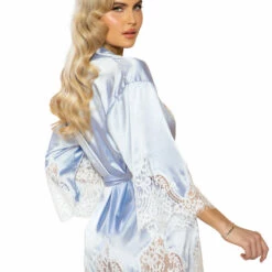 Roma Costume Elegant-Lace-Satin-Robe Lingerie