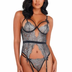 Roma Costume Metallic Lace Bustier