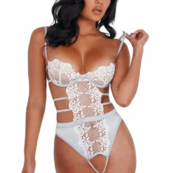 Roma Costume Embroidered Lace And Satin Crotchless Teddy Lingerie 6 Roma Costume Embroidered Lace And Satin Crotchless Teddy Lingerie