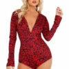 Roma Costume Lingerie Cozy Heart Shaped Leopard Romper