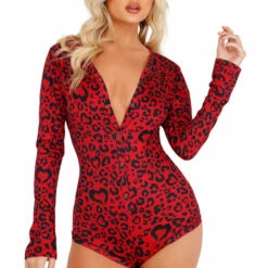 Roma Costume Lingerie Cozy Heart Shaped Leopard Romper 5 Roma Costume Lingerie Cozy Heart Shaped Leopard Romper