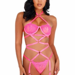 Roma Costume Lace Criss Cross Teddy Lingerie