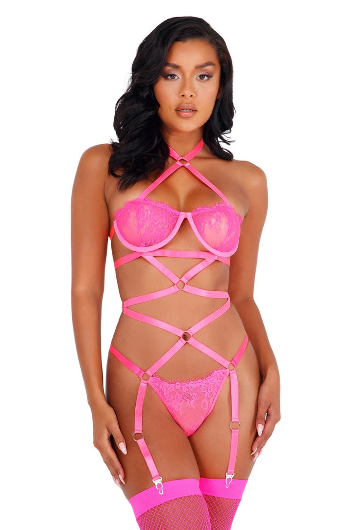 Roma Costume Lace Criss Cross Teddy Lingerie 1 Roma Costume Lace Criss Cross Teddy Lingerie
