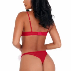 Roma Costume Satin And Marabou Bra Set