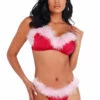 Roma Costume Satin And Marabou Bra Set