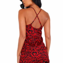 Roma Costume Lingerie Heart Leopard Chemise