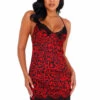Roma Costume Lingerie Heart Leopard Chemise