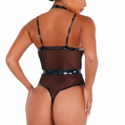 Roma Costume Strappy Vinyl Bodysuit