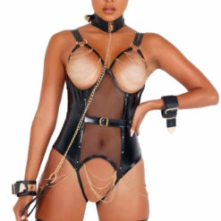 Roma Costume Vinyl Teddy With Chain Detail Teddy Lingerie 8 Roma Costume Vinyl Teddy With Chain Detail Teddy Lingerie