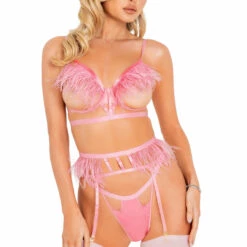 Roma Costume Ostrich Feather Lingerie Set 7 Roma Costume Ostrich Feather Lingerie Set