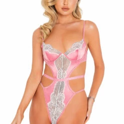 Roma Costume Lingerie Satin And Lace Underwire Teddy