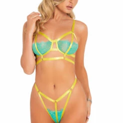 Roma Costume Neon Caged Bra Set Bra Sets 5 Roma Costume Neon Caged Bra Set Bra Sets