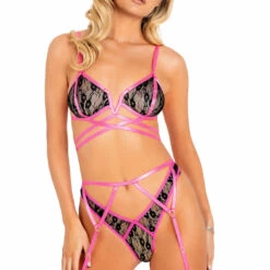 Roma Costume Strappy Garter And Bra Set Bra Sets