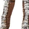 Roma Costume Faux Fur Lace-Up Leg Warmers Hosiery