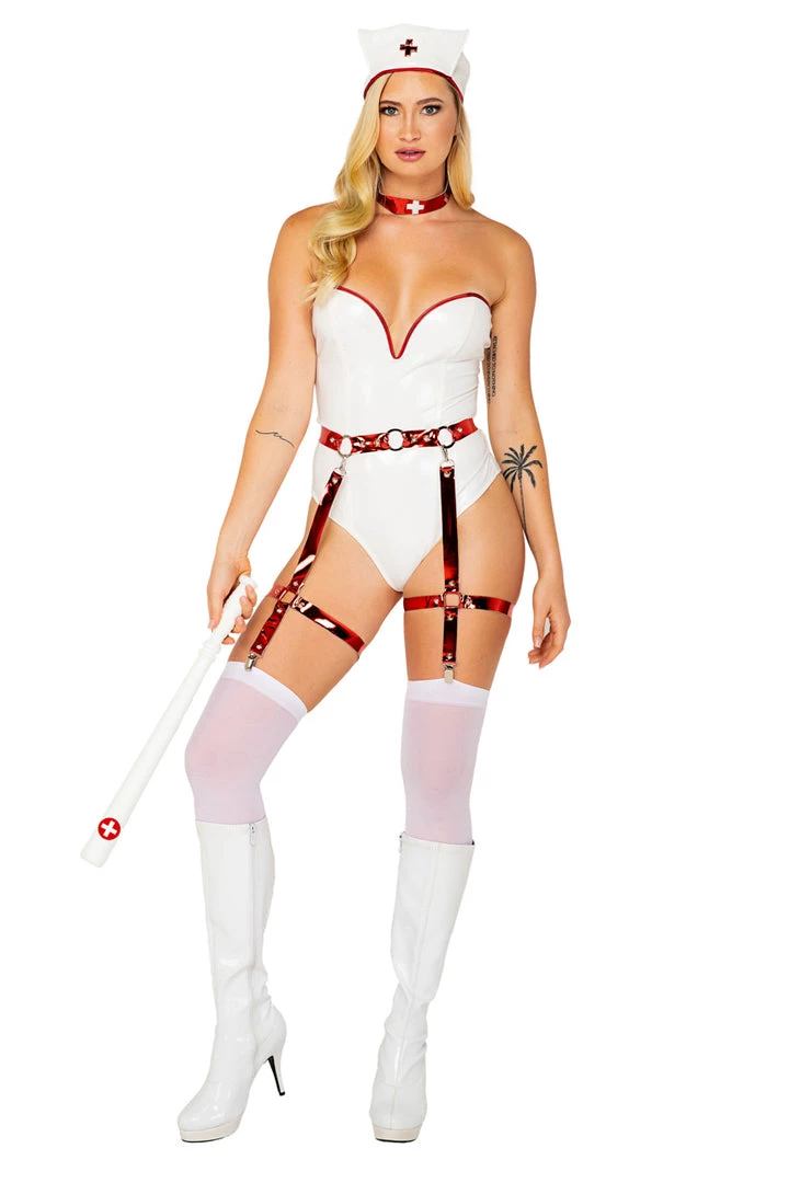 Roma Naughty Vinyl Nurse Costume Sexy Halloween Costumes 1 Roma Naughty Vinyl Nurse Costume Sexy Halloween Costumes