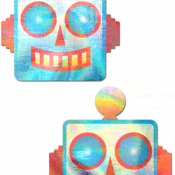 Pastease Colorful Holographic Robot Nipple Pasties