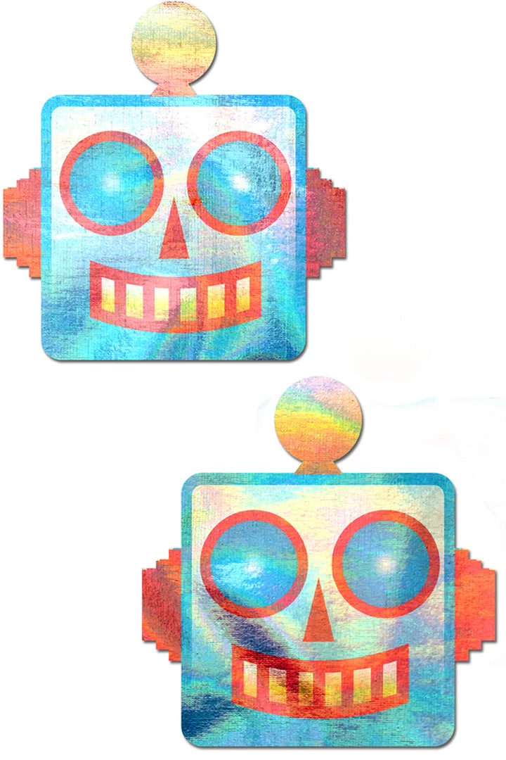 Pastease Colorful Holographic Robot Nipple Pasties 1 Pastease Colorful Holographic Robot Nipple Pasties