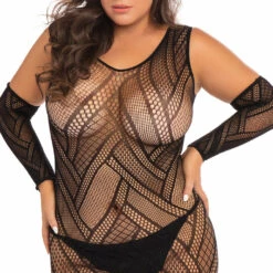 René Rofé Plus Size Throw Down Mini Chemise