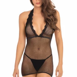 René Rofé Chemise Lingerie Take Me Fishnet Chemise