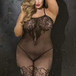 H.O.T By Shirley Of Hollywood Plus Size Black Curvy Bodystocking