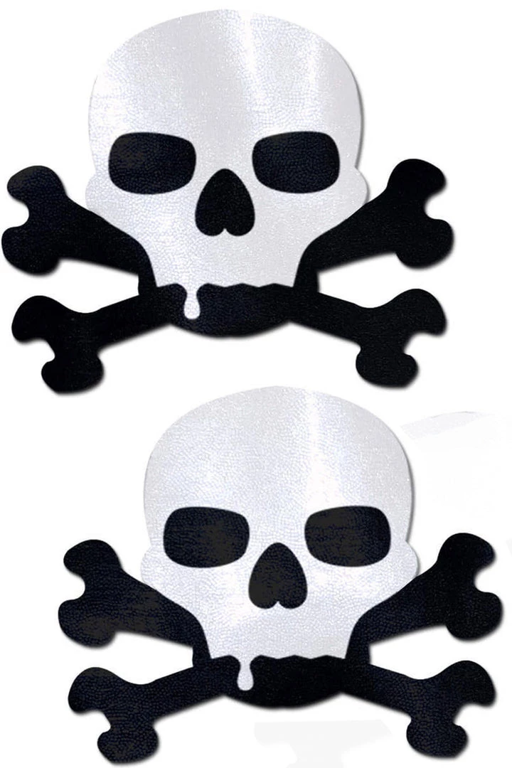 Pastease Black And White Skull And Crossbones Pasties 1 Pastease Black And White Skull And Crossbones Pasties