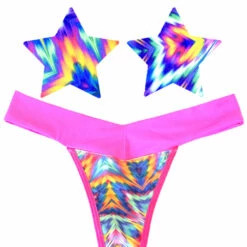 NevaNude Lingerie Sporty Aztec Rave Nipple Pasties & Thong Panty