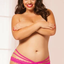 Seven Till Midnight Plus Size Strappy Dot Mesh Thong