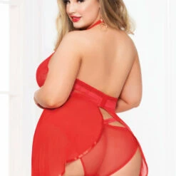 Seven Till Midnight Plus Size High Neck Keyhole Babydoll