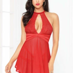 Seven Till Midnight Lingerie High Neck Keyhole Babydoll