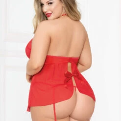 Seven Till Midnight Plus Size High Neck Open Cup Babydoll