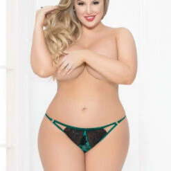 Seven Till Midnight Plus Size Satin Trim Lace Panty