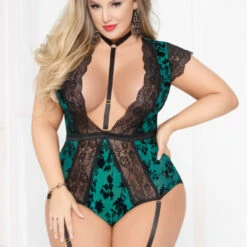 Seven Till Midnight Plus Size Simply Sexy Harness Teddy