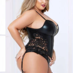 Seven Till Midnight Plus Size Wet Look And Lace Bustier 6 Seven Till Midnight Plus Size Wet Look And Lace Bustier