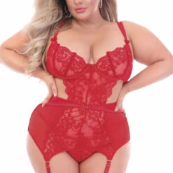 Seven Till Midnight Plus Size Queen Of Hearts Garter Chemise Plus Size Lingerie