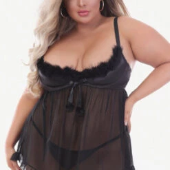 Seven Till Midnight Plus Size Jingle All The Way Babydoll Plus Size Lingerie