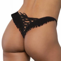 Seven Till Midnight Ruffled Mesh Thong Panties