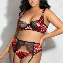 Seven Till Midnight Plus Size Leading Lady Satin Leopard Bra Set 7 Seven Till Midnight Plus Size Leading Lady Satin Leopard Bra Set