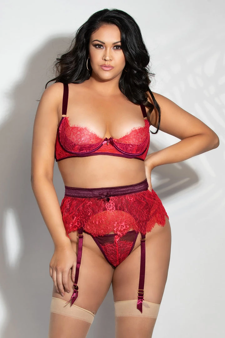 Seven Till Midnight Plus Size Flawless Eyelash Lace Bra And Garter 4 Seven Till Midnight Plus Size Flawless Eyelash Lace Bra And Garter