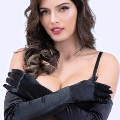 Seven Till Midnight Satin Opera Gloves Accessories