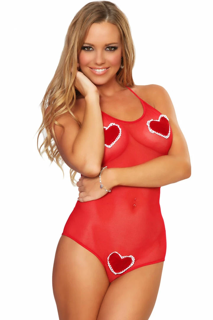 3WISHES Sheer Hearts Valentine Lingerie Teddy Lingerie 1 3WISHES Sheer Hearts Valentine Lingerie Teddy Lingerie