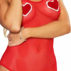 3WISHES Sheer Hearts Valentine Lingerie Teddy Lingerie 8 3WISHES Sheer Hearts Valentine Lingerie Teddy Lingerie