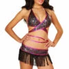 3WISHES Fringe Reflections Multi Colored Club Wear Outfit