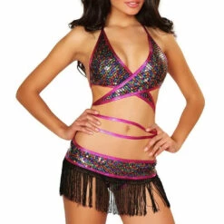 3WISHES Fringe Reflections Multi Colored Club Wear Outfit 23 3WISHES Fringe Reflections Multi Colored Club Wear Outfit