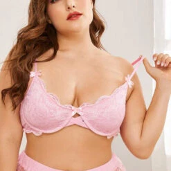 3WISHES Perfectly Pink Plus Bra Set Plus Size 6 3WISHES Perfectly Pink Plus Bra Set Plus Size