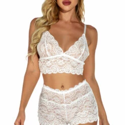 3WISHES Plus Size Lovely Lace Bralette Set